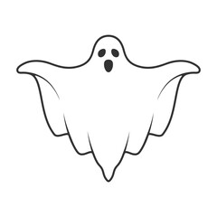 Ghost graphic icon. Ghost sign isolated on white background. Vector illustration