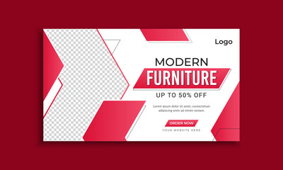 Modern furniture web banner and web advertising template