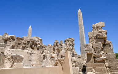 The largest one-piece obelisk standing in Luxor.