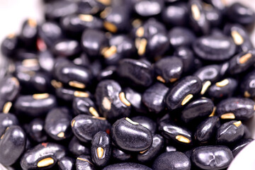 Chinese black soybeans in a closeup