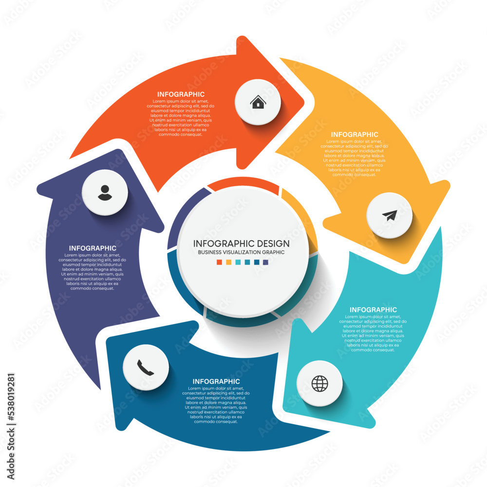 Poster steps business timeline process infographic template design with icons