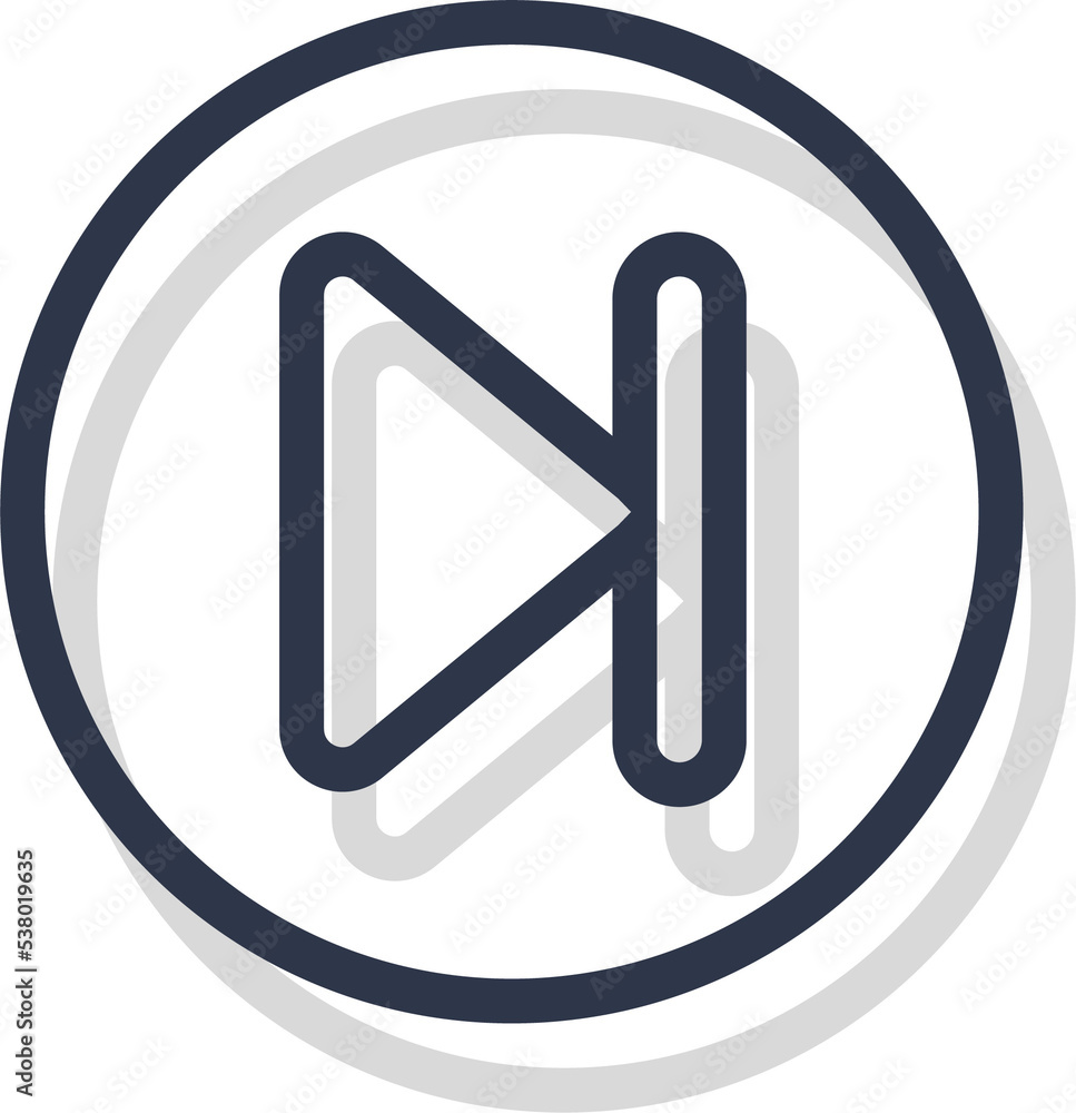 Poster next icon for media player button interface. video and audio player navigations symbol in line desig