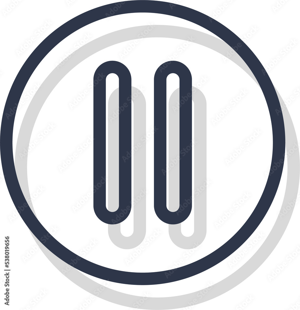 Poster pause icon for media player button interface. video and audio player navigations symbol in line desi