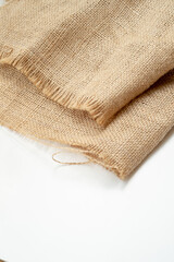 sackcloth on a white background