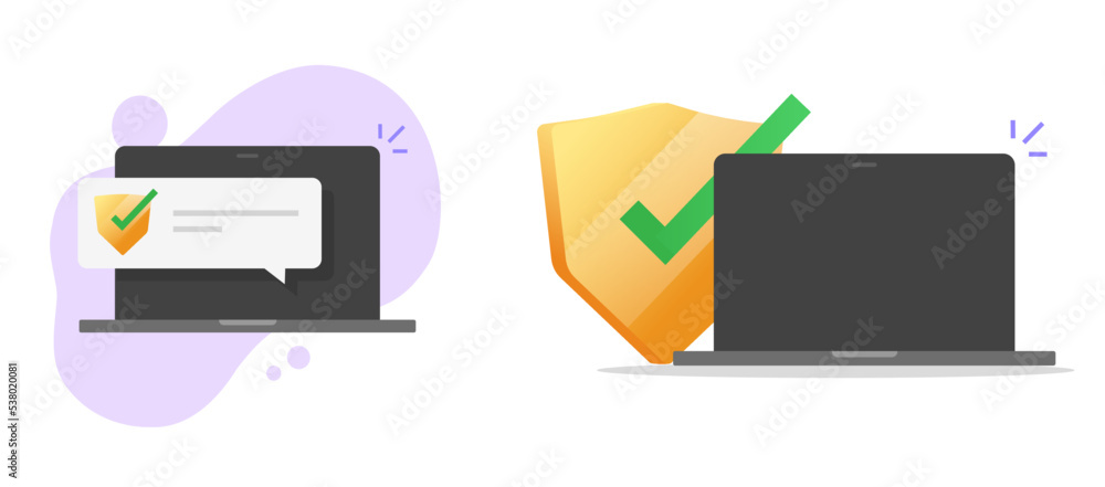 Aufkleber cyber security message web verification shield check icon vector notice, online internet guard defen