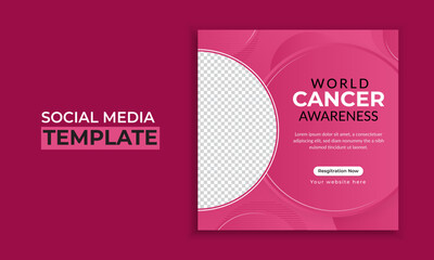 Breast cancer awareness social media post template design