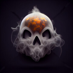 smoke skull effect in black background