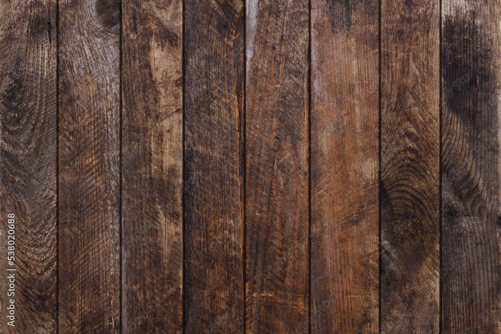 Poster Vintage weathered wood planks background. Grunge wooden texture.