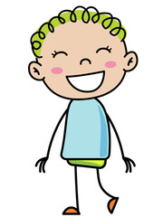 Boy Children, Simple doodle cartoon color