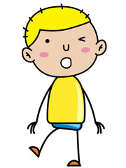 Boy Children, Simple doodle cartoon color