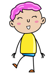 Boy Children, Simple doodle cartoon color