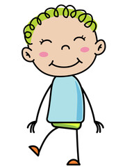 Boy Children, Simple doodle cartoon color