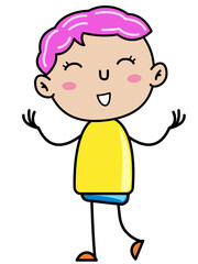 Boy Children, Simple doodle cartoon color