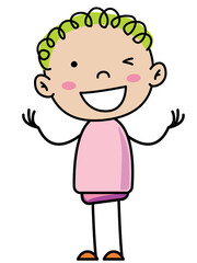 Boy Children, Simple doodle cartoon color