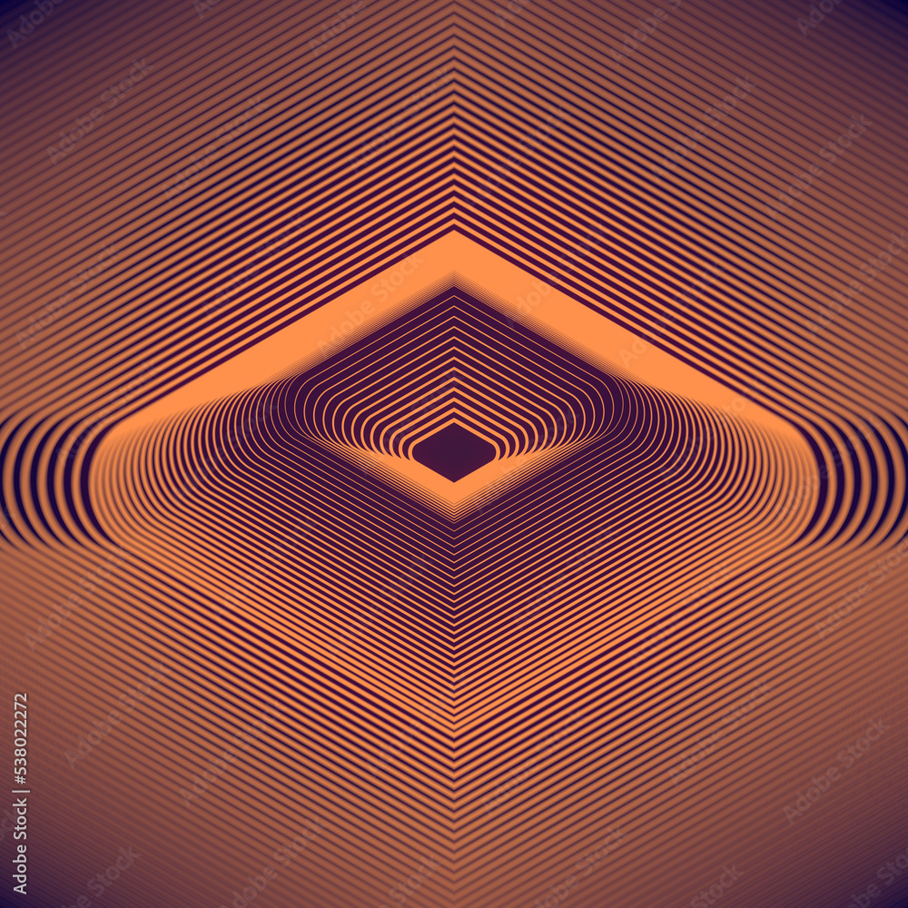 Poster abstract symmetrical linear pattern. geometric background. 3d rendering modern style digital illustr