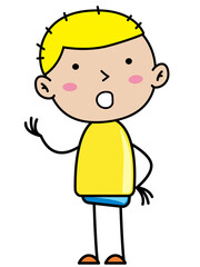 Boy Children, Simple doodle cartoon color