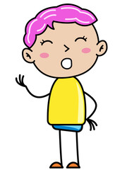 Boy Children, Simple doodle cartoon color
