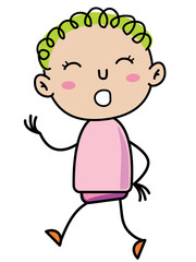 Obraz premium Boy Children, Simple doodle cartoon color
