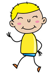Boy Children, Simple doodle cartoon color