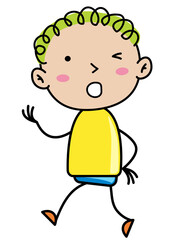Boy Children, Simple doodle cartoon color