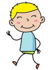 Boy Children, Simple doodle cartoon color