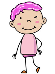 Boy Children, Simple doodle cartoon color