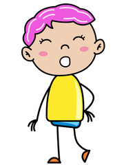 Boy Children, Simple doodle cartoon color