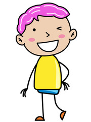 Boy Children, Simple doodle cartoon color
