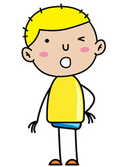 Boy Children, Simple doodle cartoon color
