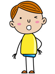 Boy Children, Simple doodle cartoon color