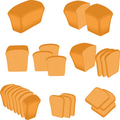 Various sweet tasty baked bread