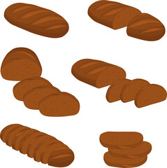 Various sweet tasty baked bread