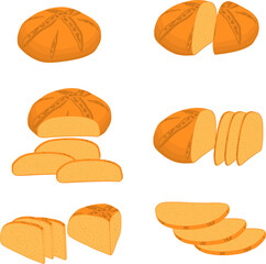 Various sweet tasty baked bread