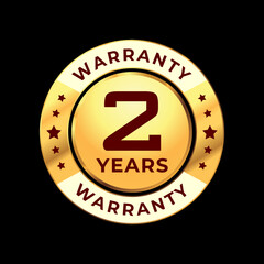 Fototapeta premium 2 years warranty gold label. 2 years warranty vector image
