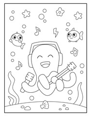 Octopus coloring page for kids