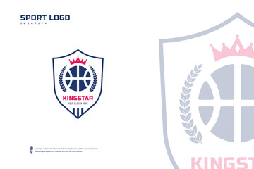 Basketball club logo, Basketball tournament emblems template. Sport team badge vector design
