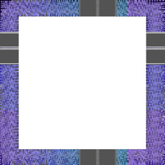 Abstract transparent glitch art border element.