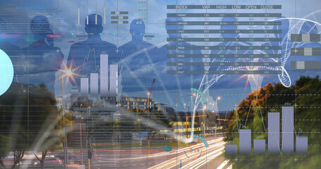 Composition of data processing over cityscape