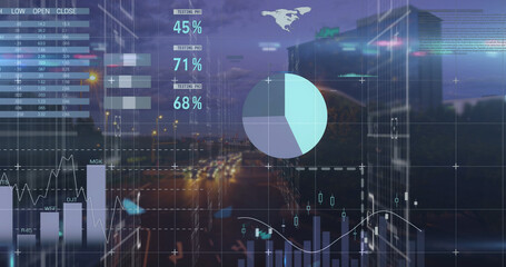 Composition of data processing over cityscape