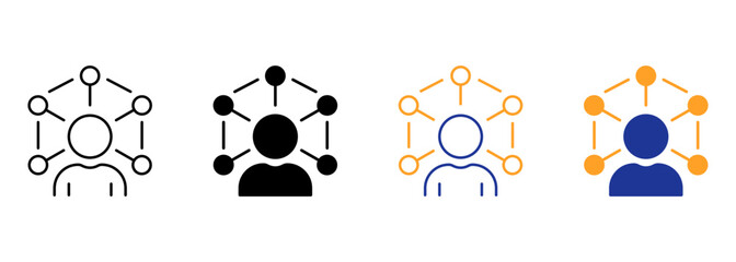 Ability Silhouette and Line Icon. Capability Social Increase Expertise Icon. Job Employee Training Talent Skill Pictogram. Management Efficiency. Editable Stroke. Isolated Vector Illustration