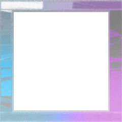 Abstract transparent glitch art border element.