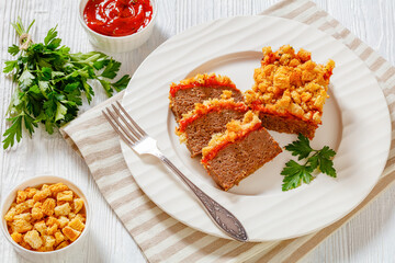 Meatloaf and Stuffing Casserole ground beef dinner