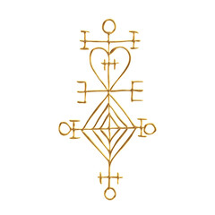 Astarstafur, Celtic love charm, bind rune, symbol, Norse mythology, isolated, white background