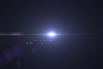 Natural, lens flare on the black background