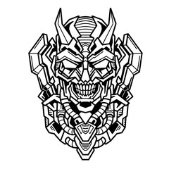 Mecha skull vector illustration