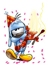 Chien cartoon bougie