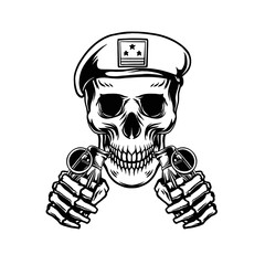 Skull veteran vector illustration