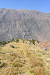 Fototapeta na wymiar The Inca Ruins of Pumamarca, near the town of Ollantaytambo, Cusco, Peru
