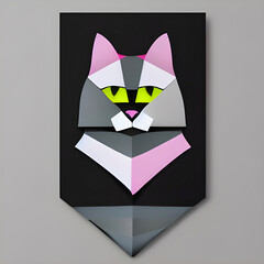 Abstract geometric cat banner