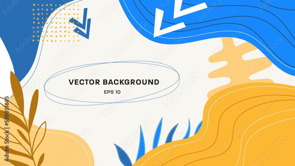 Aufkleber Colorful abstract background template with curved lines and shapes.
